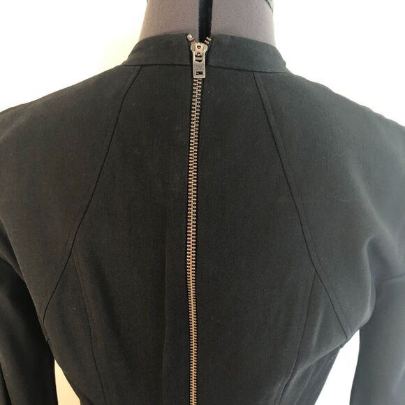 Helmut Lang Black V Neck Dress with Dramatic Metal Back Zip Size S - Picture 3 of 9